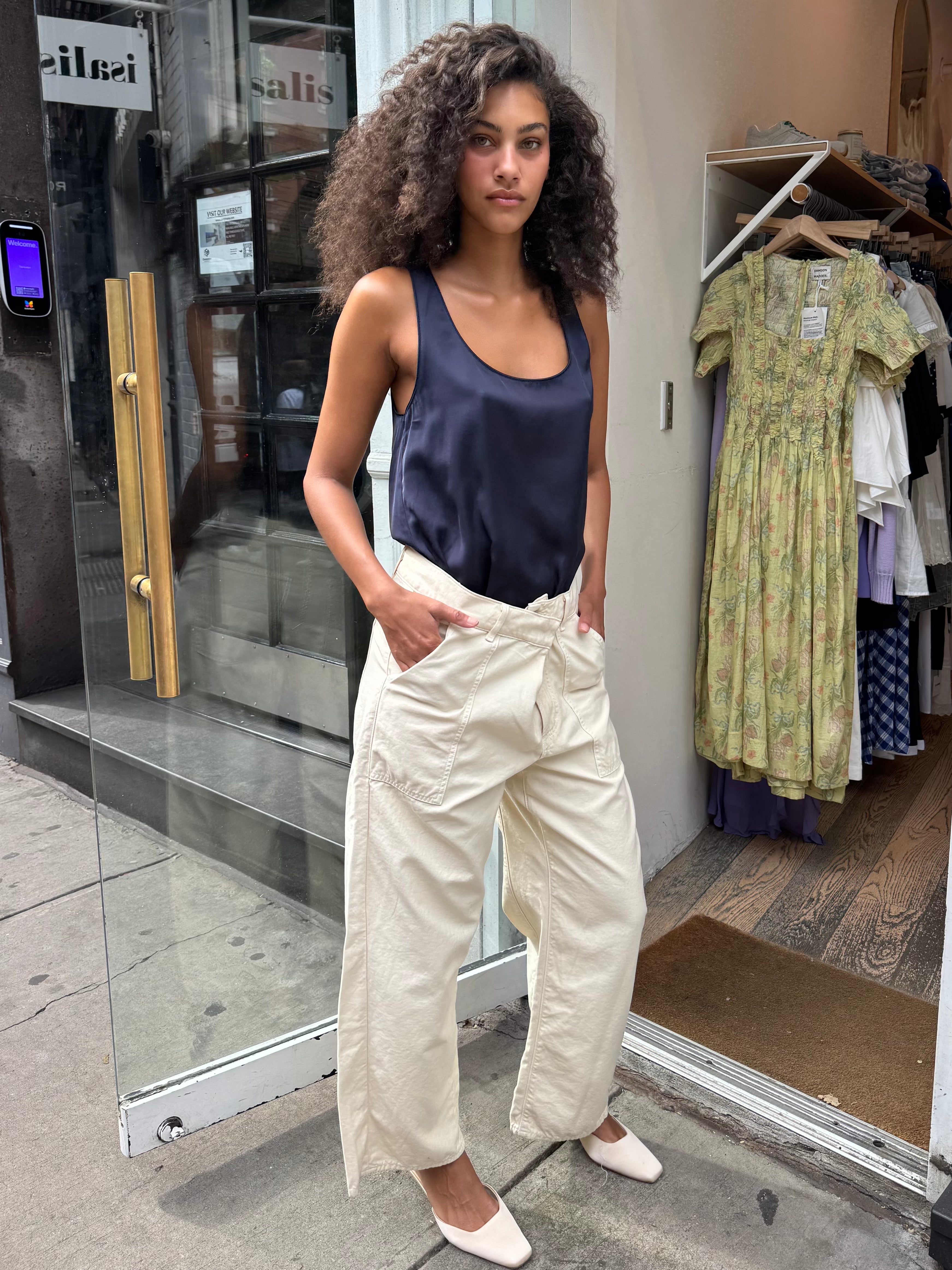 Ines Crop Utility Trouser in Bone