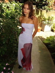 Georgiana Strapless Maxi Dress in Bloom Floral