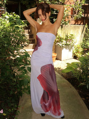 Georgiana Strapless Maxi Dress in Bloom Floral