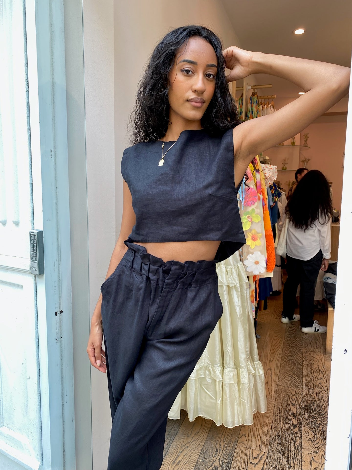 Martina Crop Top in Black