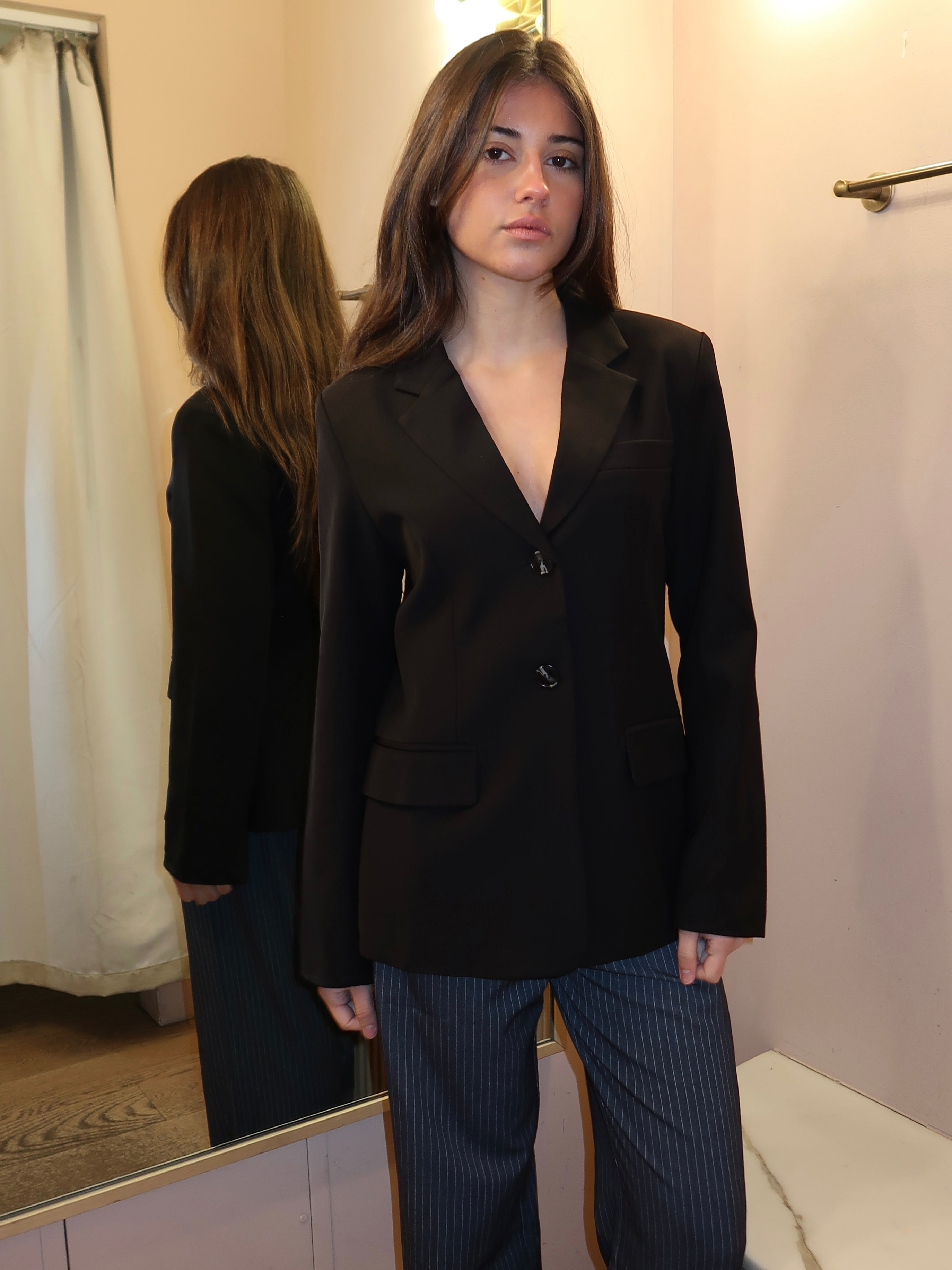 Garcelle Fitted Waist Jacket in Black