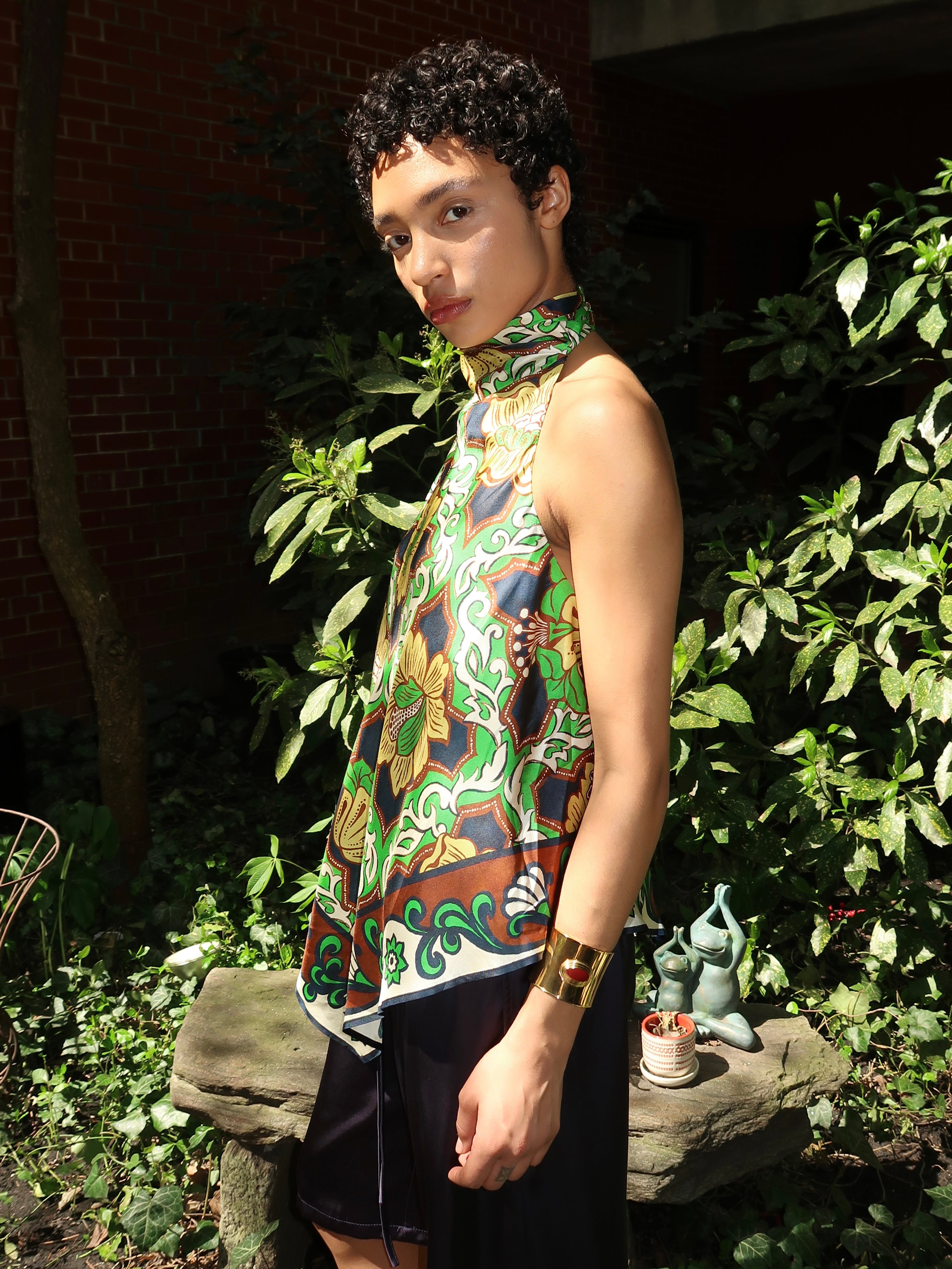 トップス ANDMARY Silk ribbon tops Liana Silk Top in Multi – Isalis