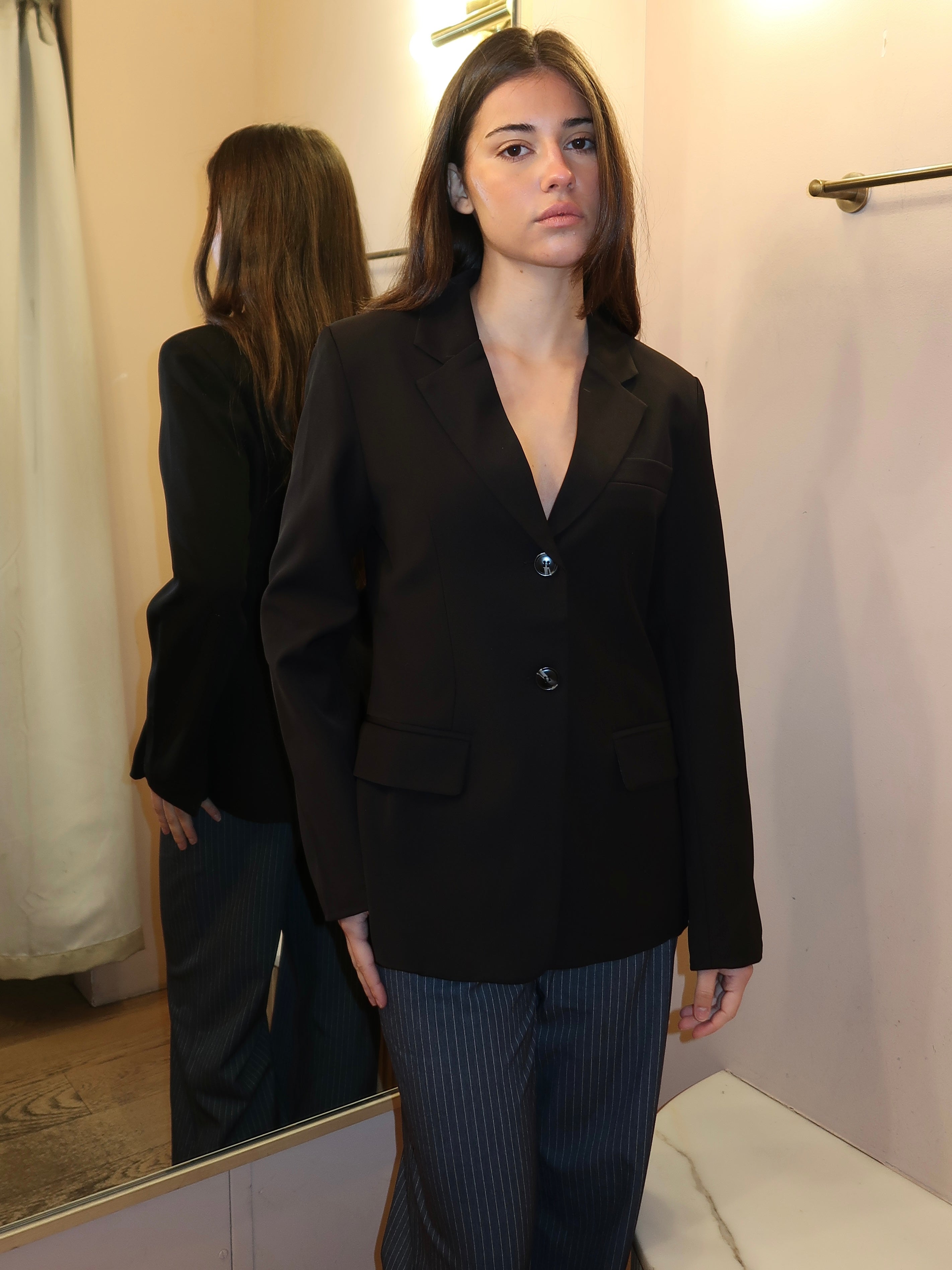 Garcelle Fitted Waist Jacket in Black