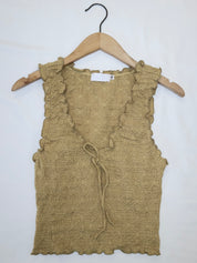 Anastasia Ruffle Top in Mocha