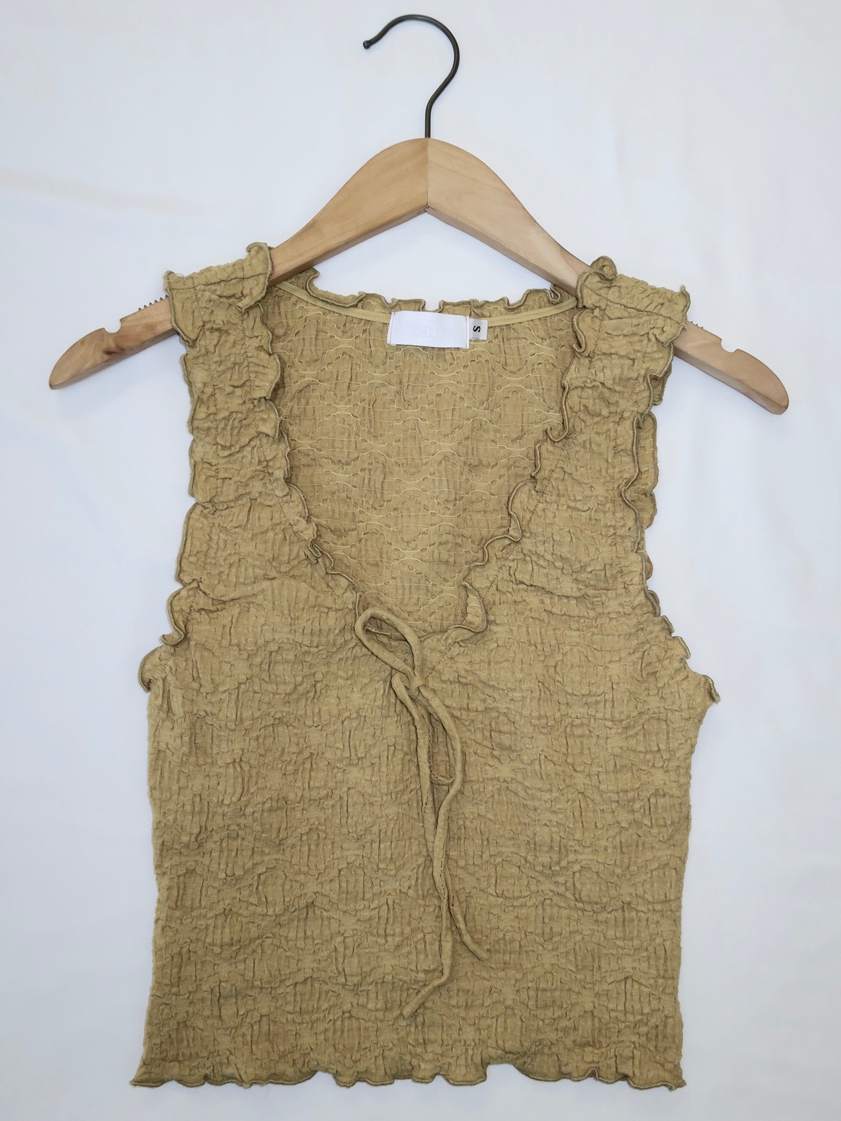 Anastasia Ruffle Top in Mocha