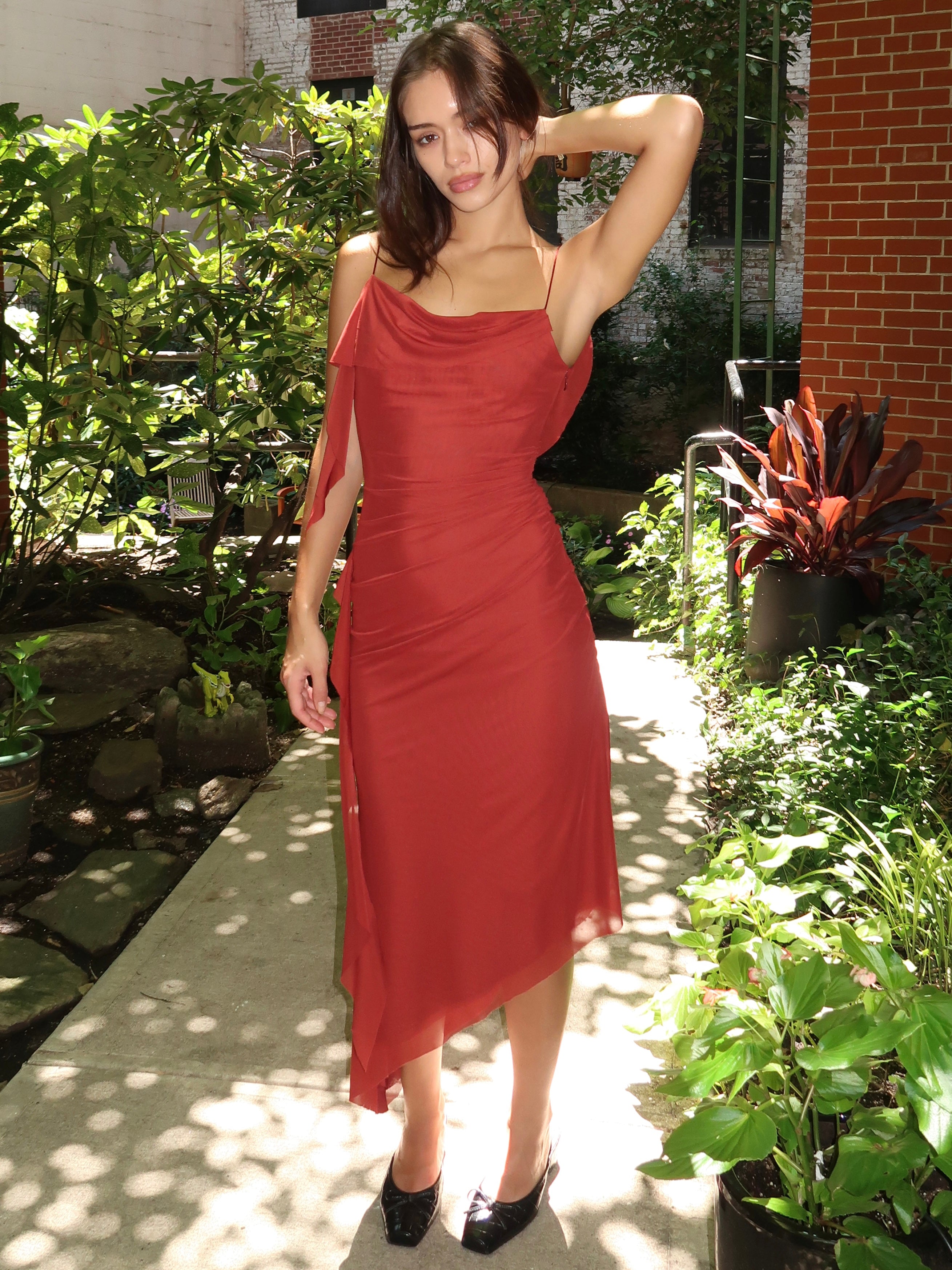 Willorin Asym Dress in Sangria