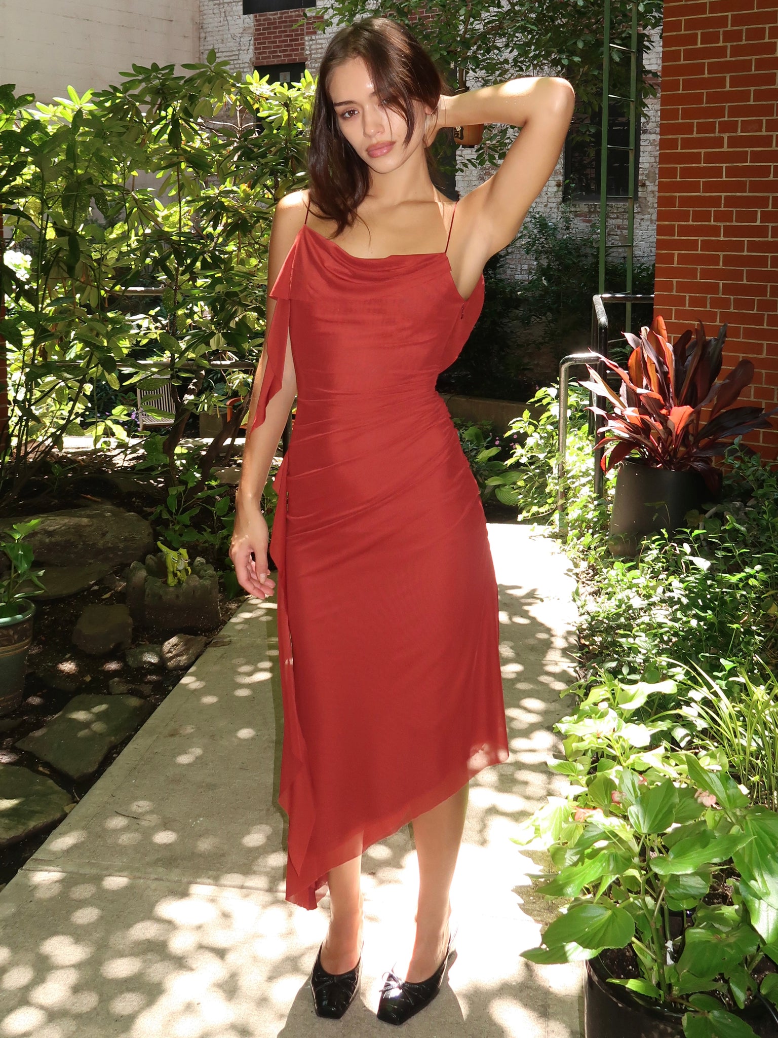 Willorin Asym Dress in Sangria