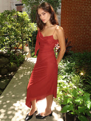 Willorin Asym Dress in Sangria