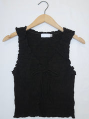 Anastasia Ruffle Top in Black