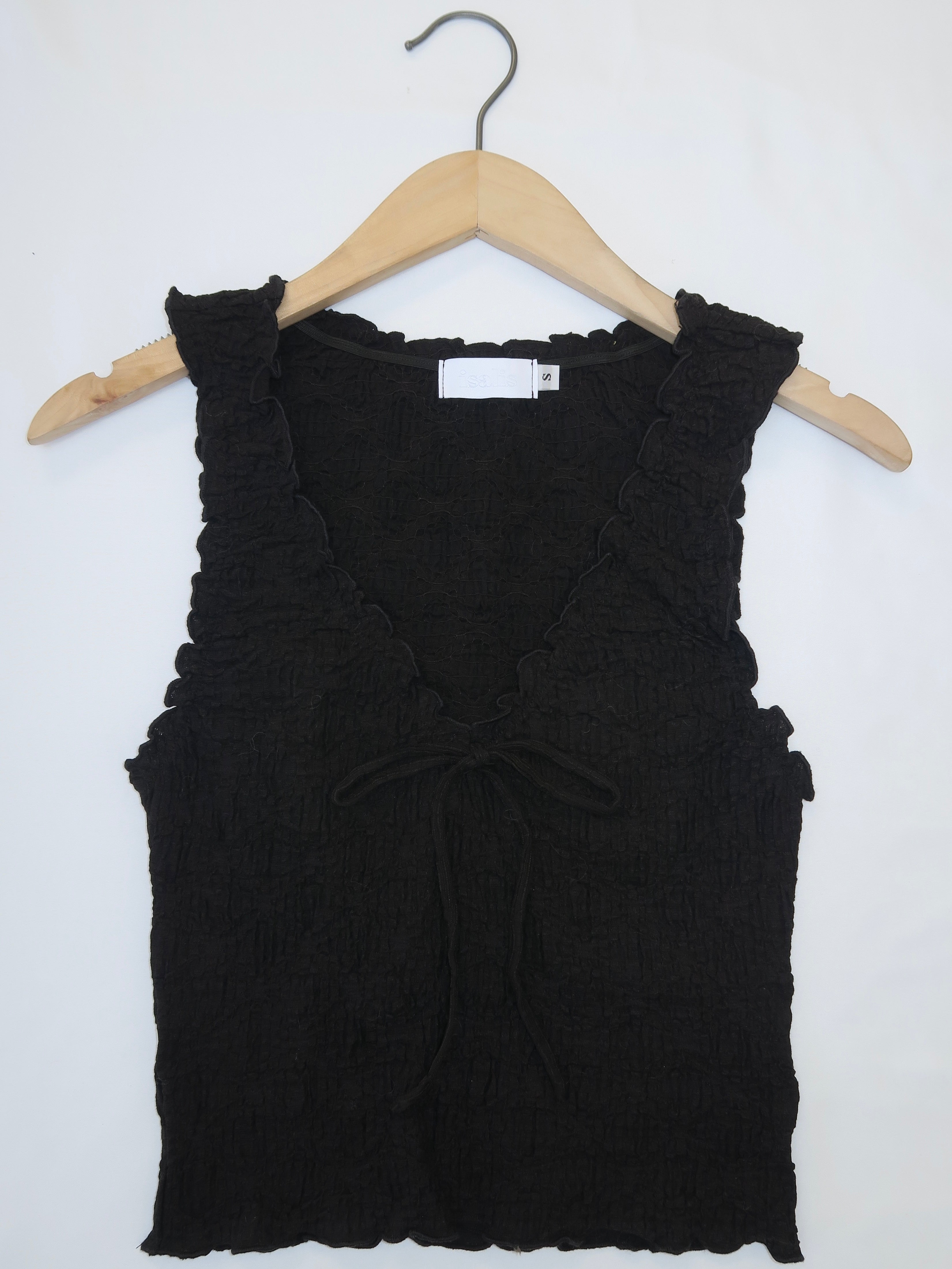 Anastasia Ruffle Top in Black