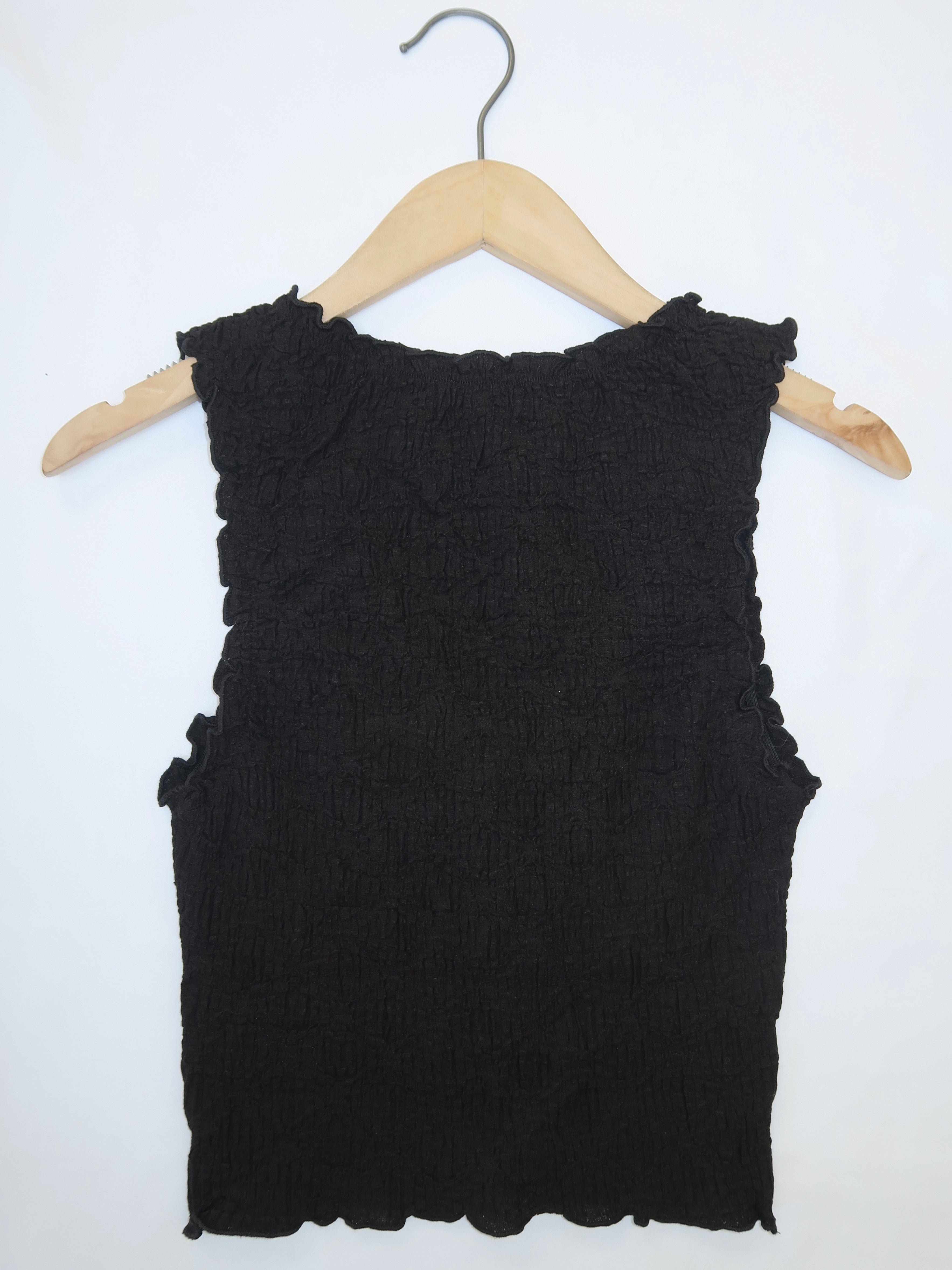 Anastasia Ruffle Top in Black