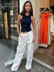 Portal Poplin Pants in White