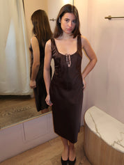 Andie Keyhole Midi Dress in Chocolate