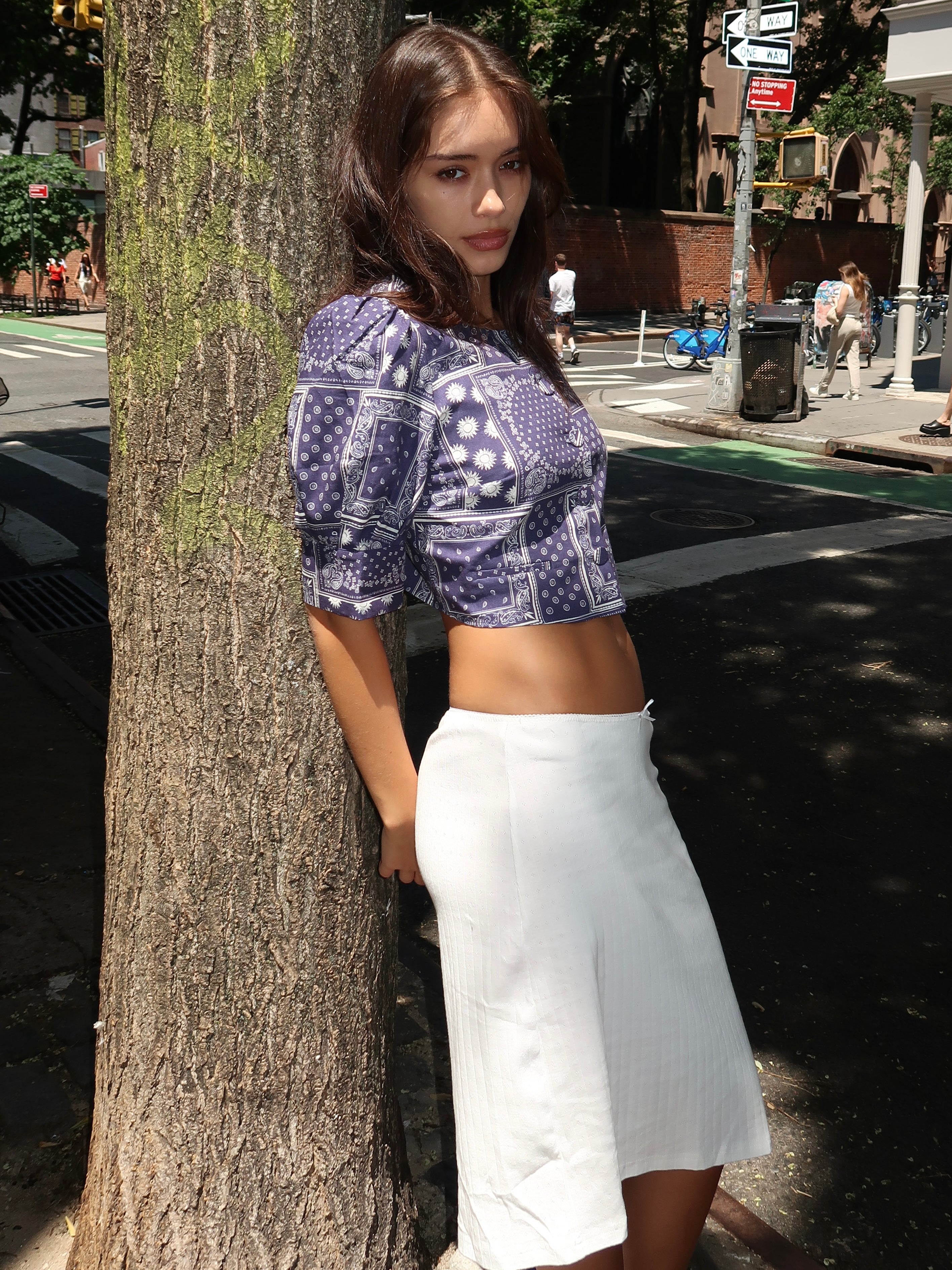 Madrid Top in Navy Bandana