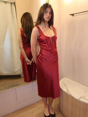 Andie Keyhole Midi Dress in Wine