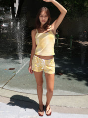 Cove Short in Yellow White Stripe