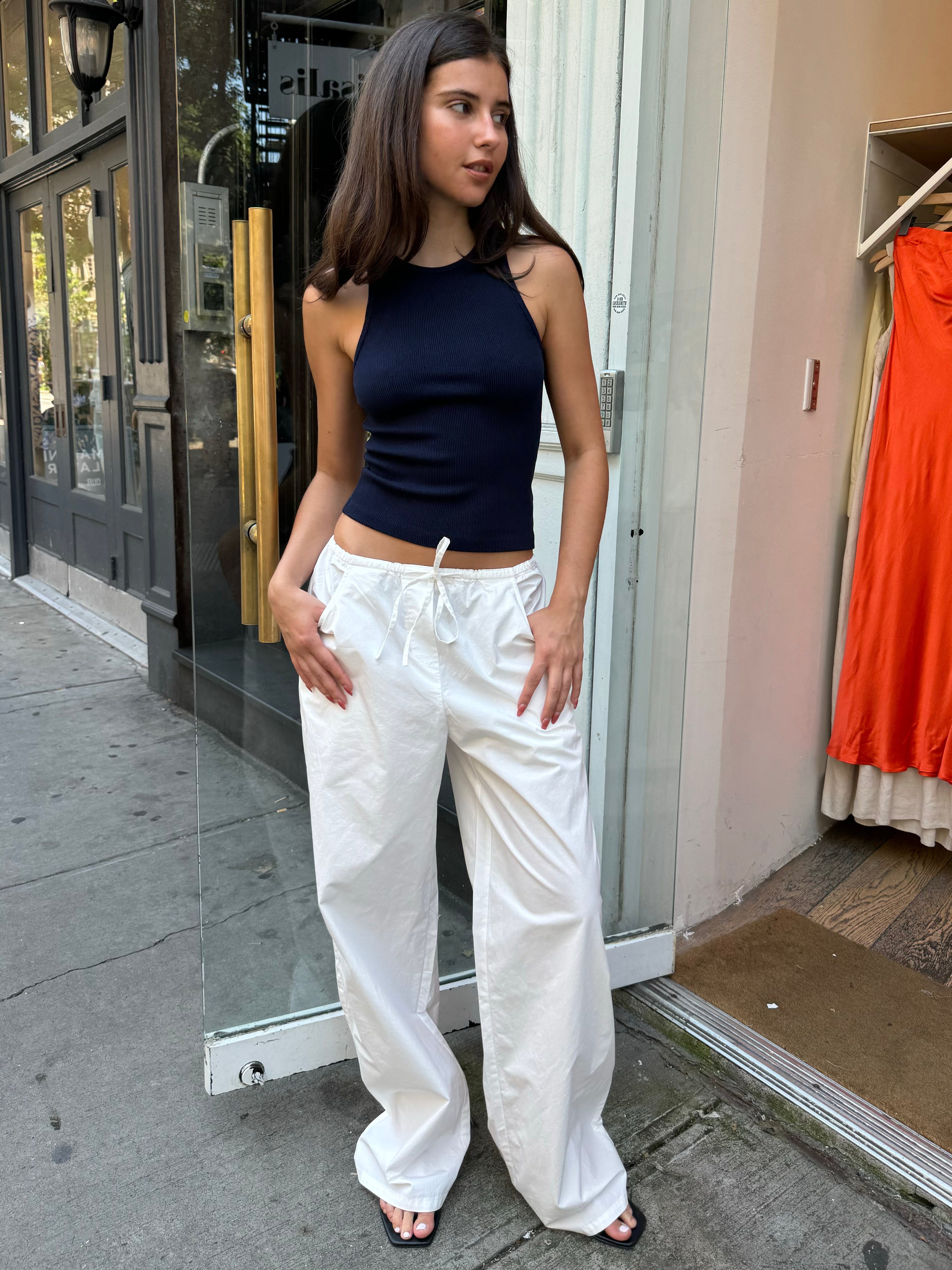 Portal Poplin Pants in White