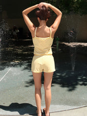 Cove Short in Yellow White Stripe