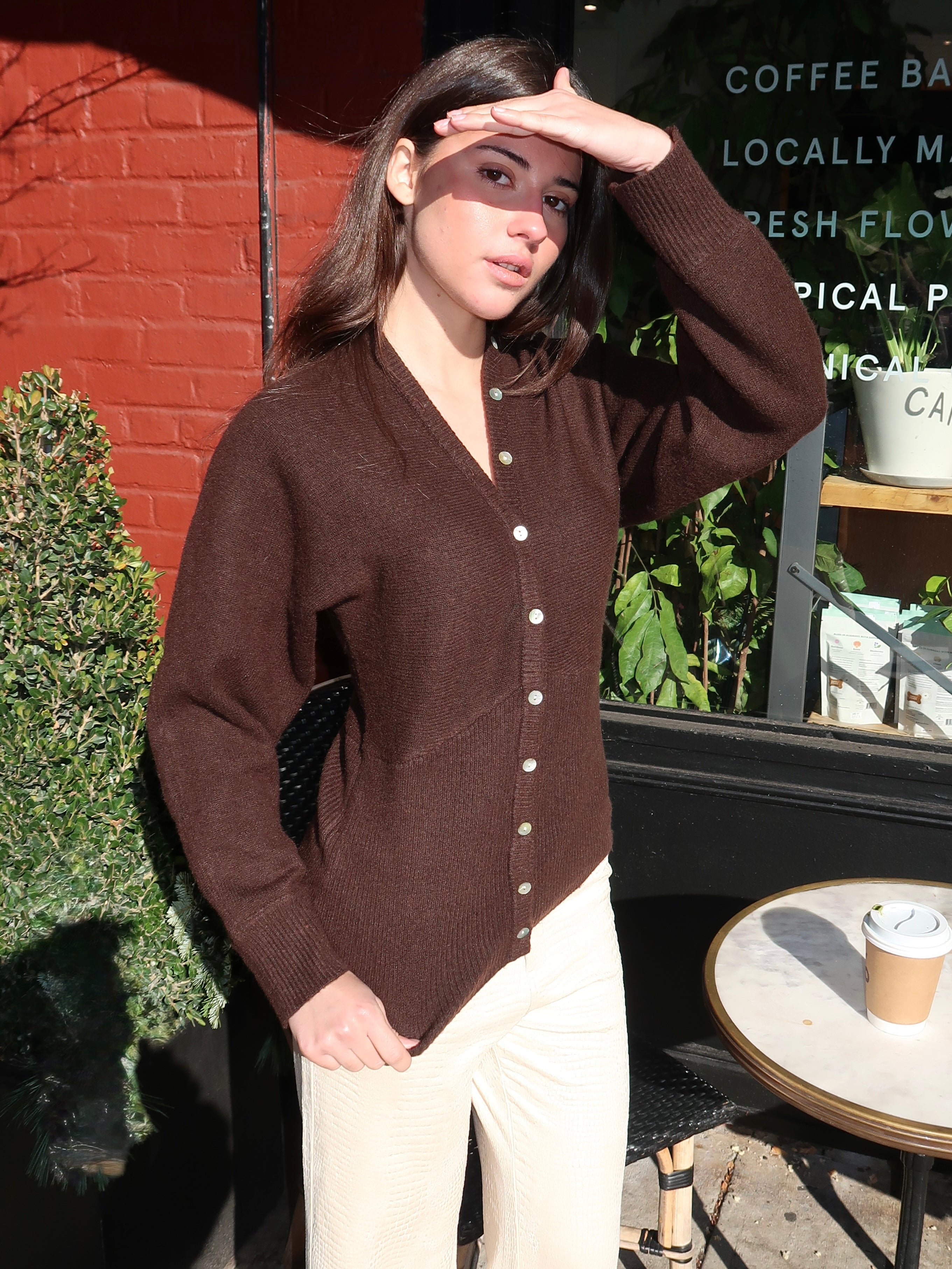 Maysilee Knit Cardigan in Brown