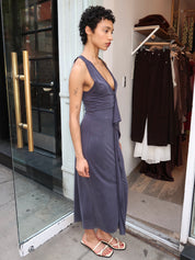 Cascade Dress in Navy
