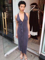 Cascade Dress in Navy