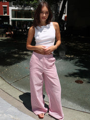 Portofino Pant in Red Seer Sucker