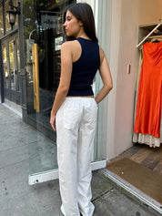 Portal Poplin Pants in White