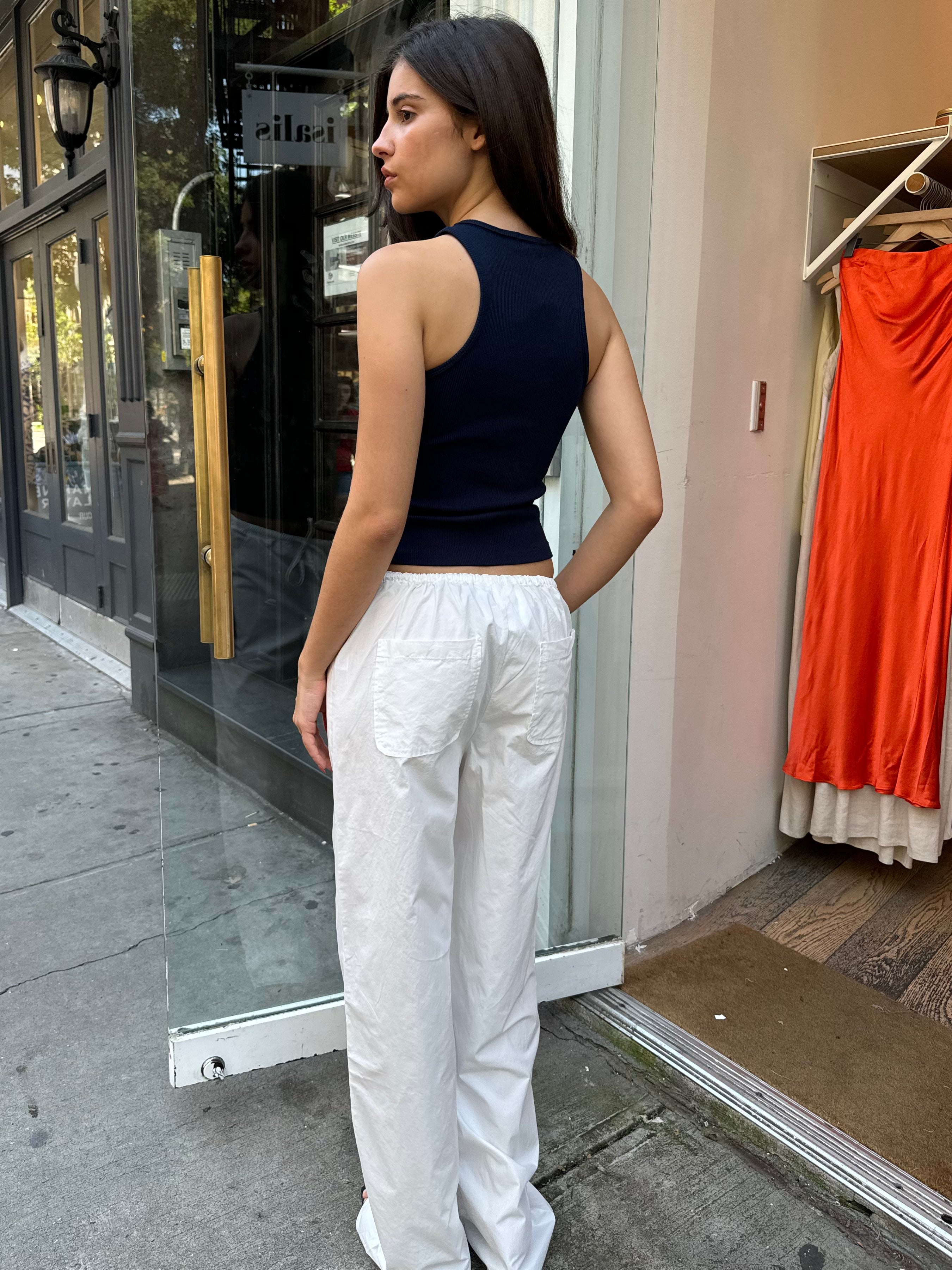 Portal Poplin Pants in White