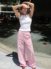Portofino Pant in Red Seer Sucker