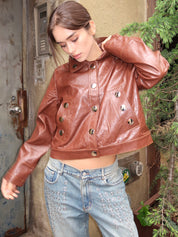 Shirley Brown Faux Leather Jacket