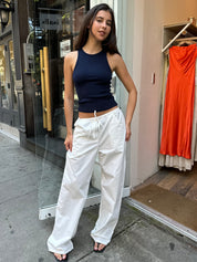 Portal Poplin Pants in White