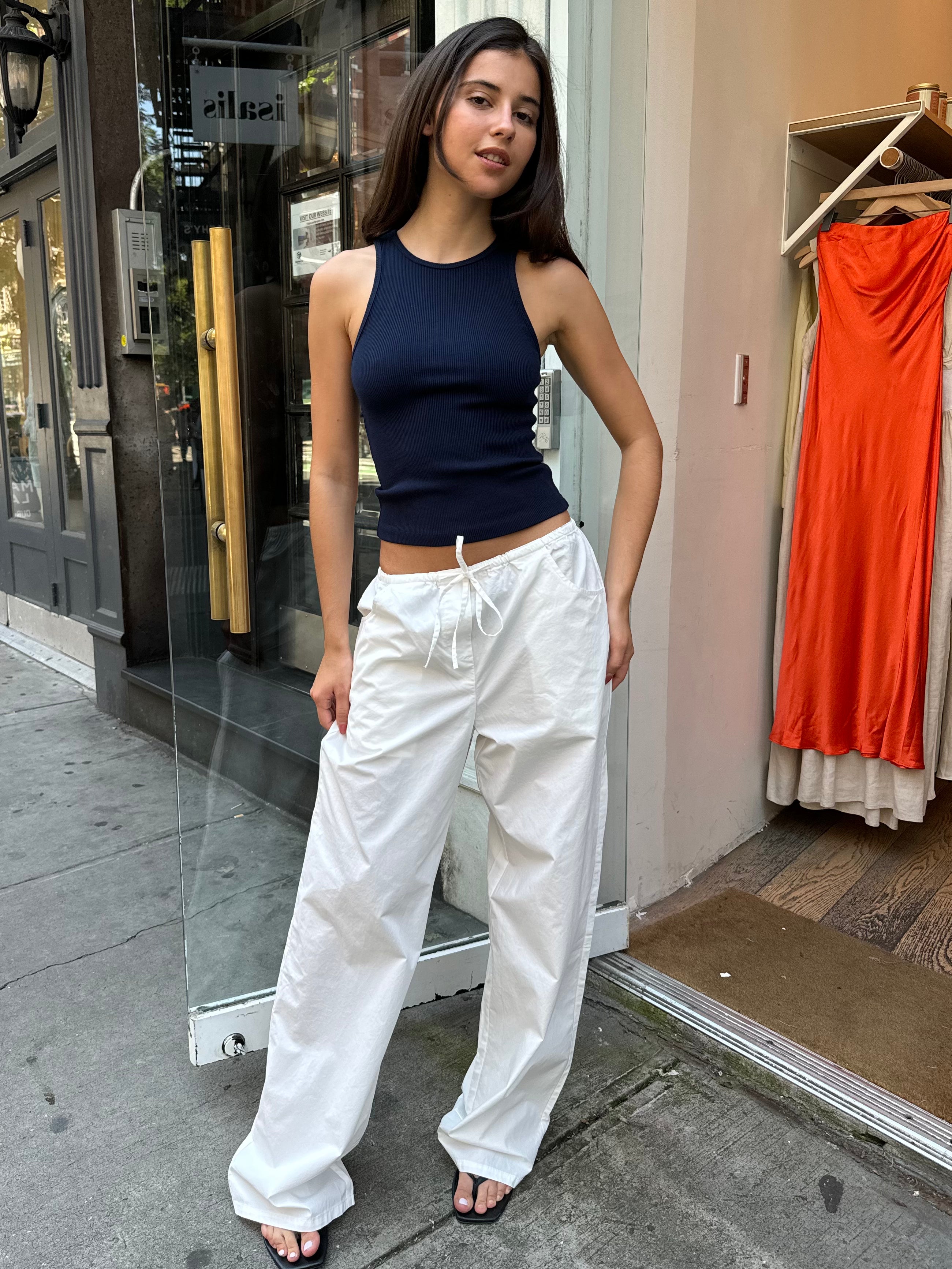 Portal Poplin Pants in White