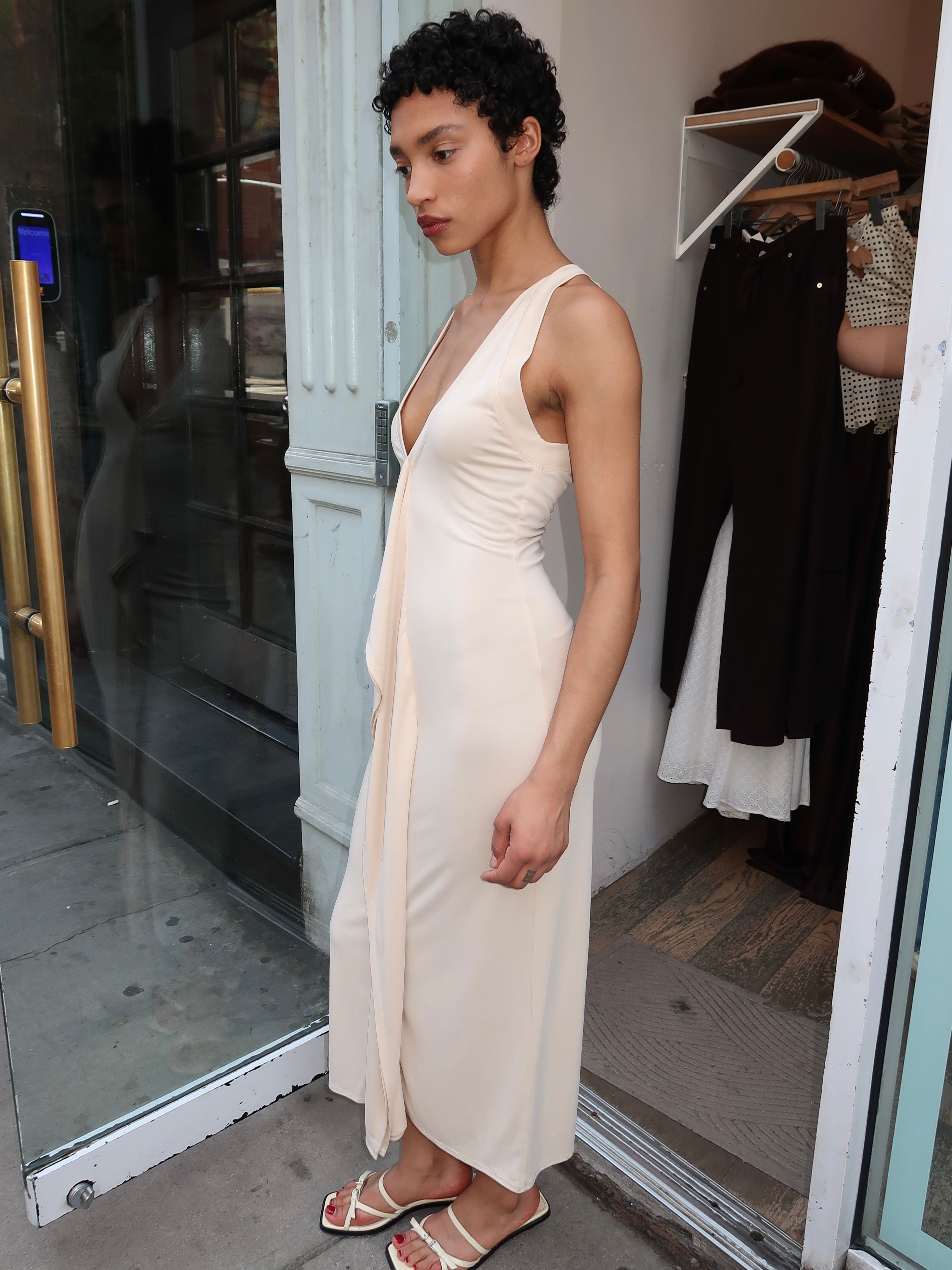 Cascade Dress in Cream
