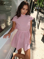 Francine Dress in Red Seer Sucker