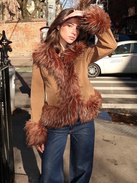 Juniper Fur Lined Jacket in Java – Isalis