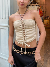 Load image into Gallery viewer, Kira Corset Top in Bone Denim
