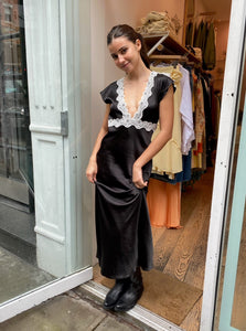 Nesta Lace Maxi Dress in Black
