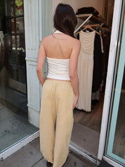 Theo Drawstring Poplin Pant in Light Tumeric