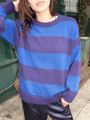 The Cotton Knit Stripe Crewneck Sweater