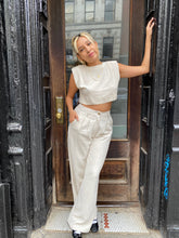 Load image into Gallery viewer, Eli Linen Crop Top in Natural
