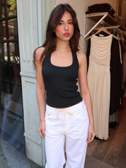 Nattie Modal Halter Tank in Black