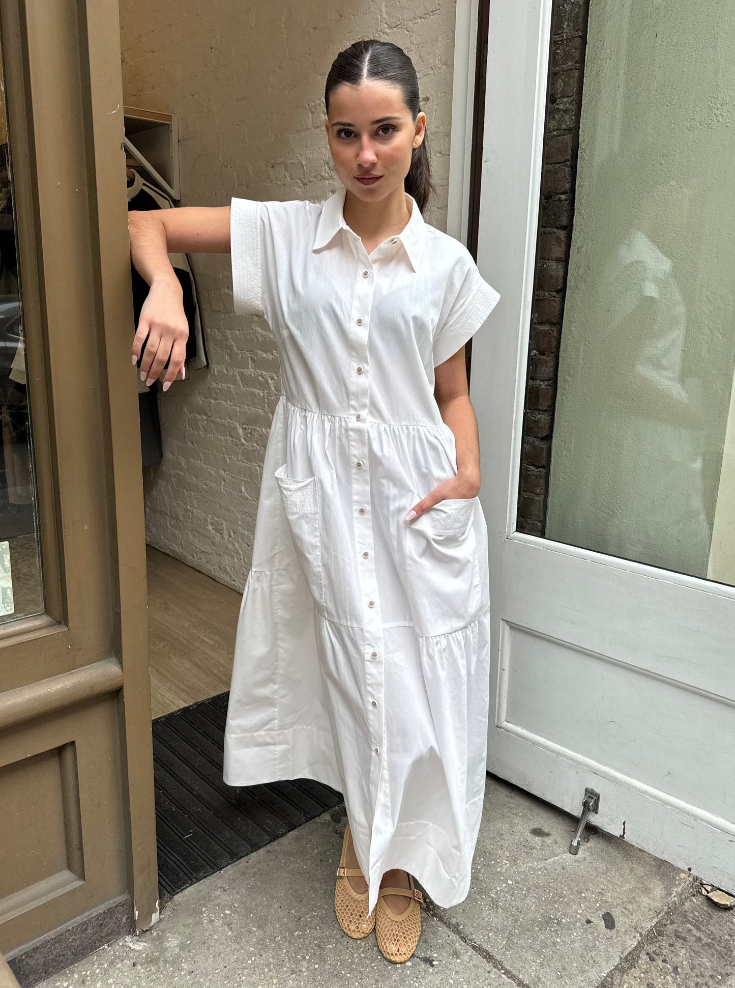 Sarah Dress in Bright White