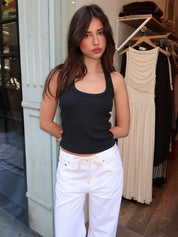 Nattie Modal Halter Tank in Black