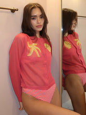 Starfish Knit Cardigan in Pink
