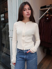 Danica Zip Up in Cream