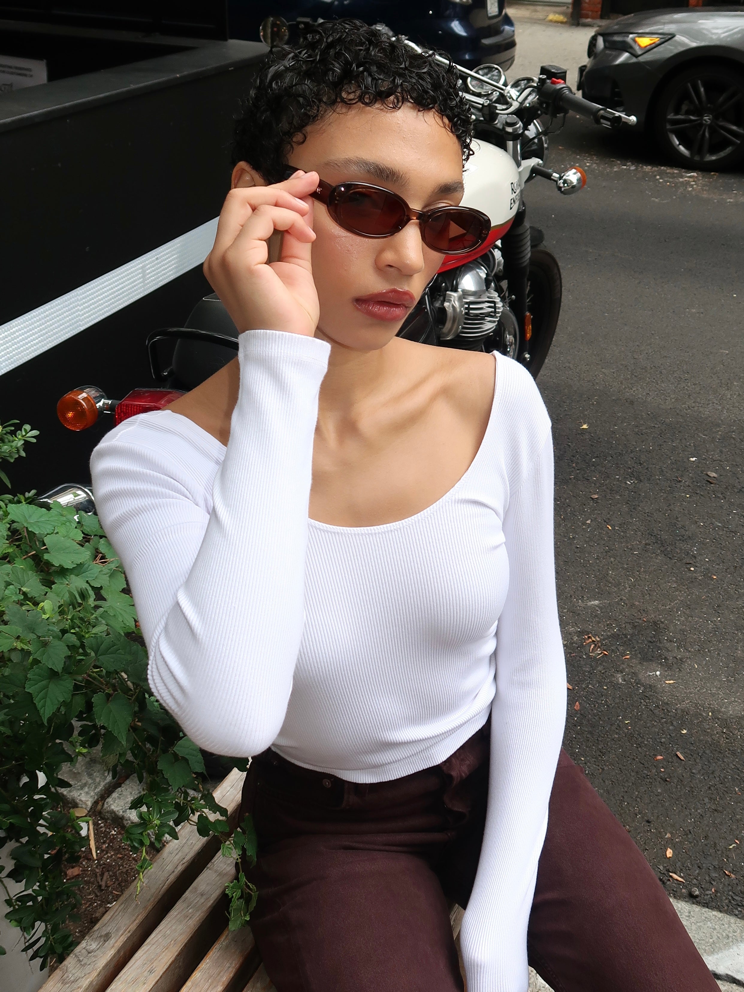 Valentina Sunglasses in Transparent Brown