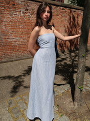 Amon Strapless Dress in Blue