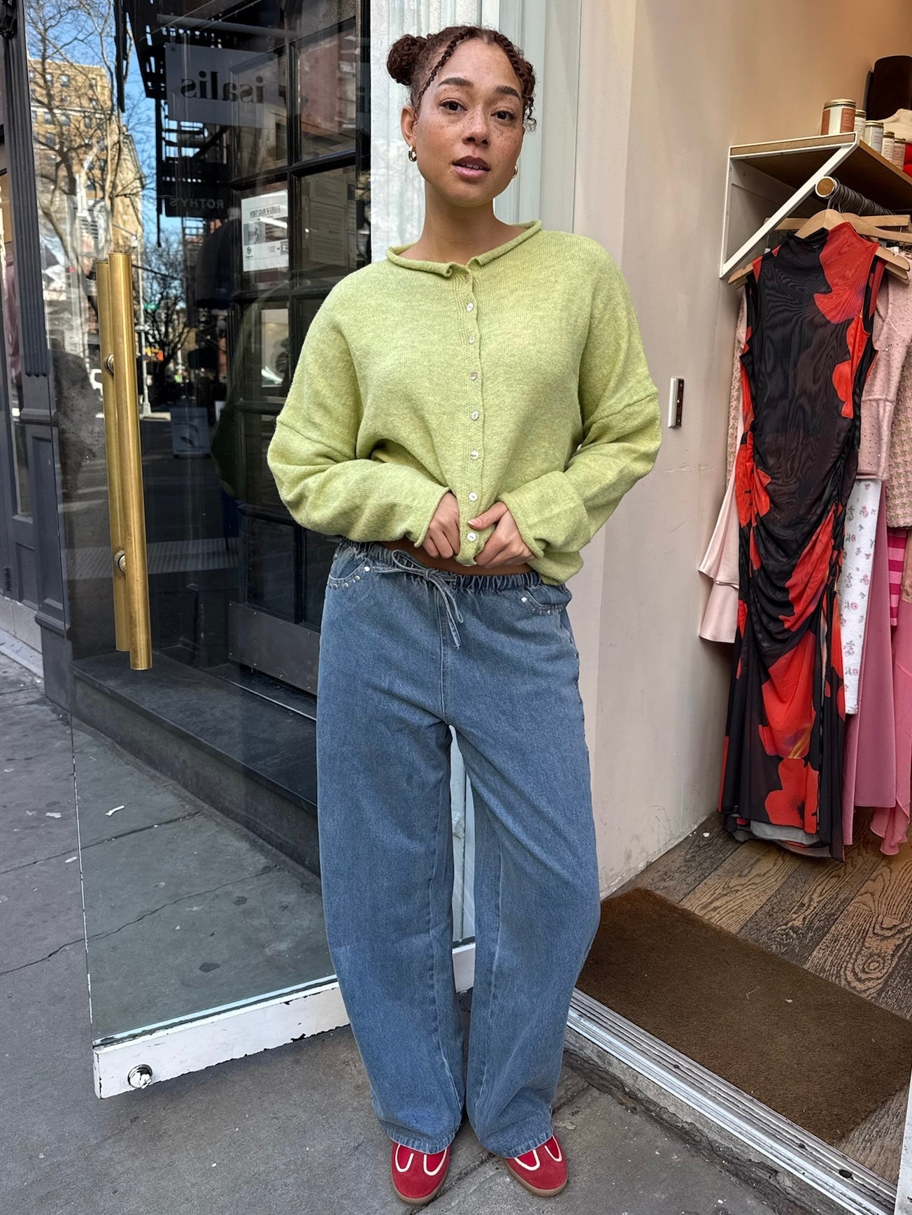 Fillmore Denim Studded Pants in Blue Wash – Isalis