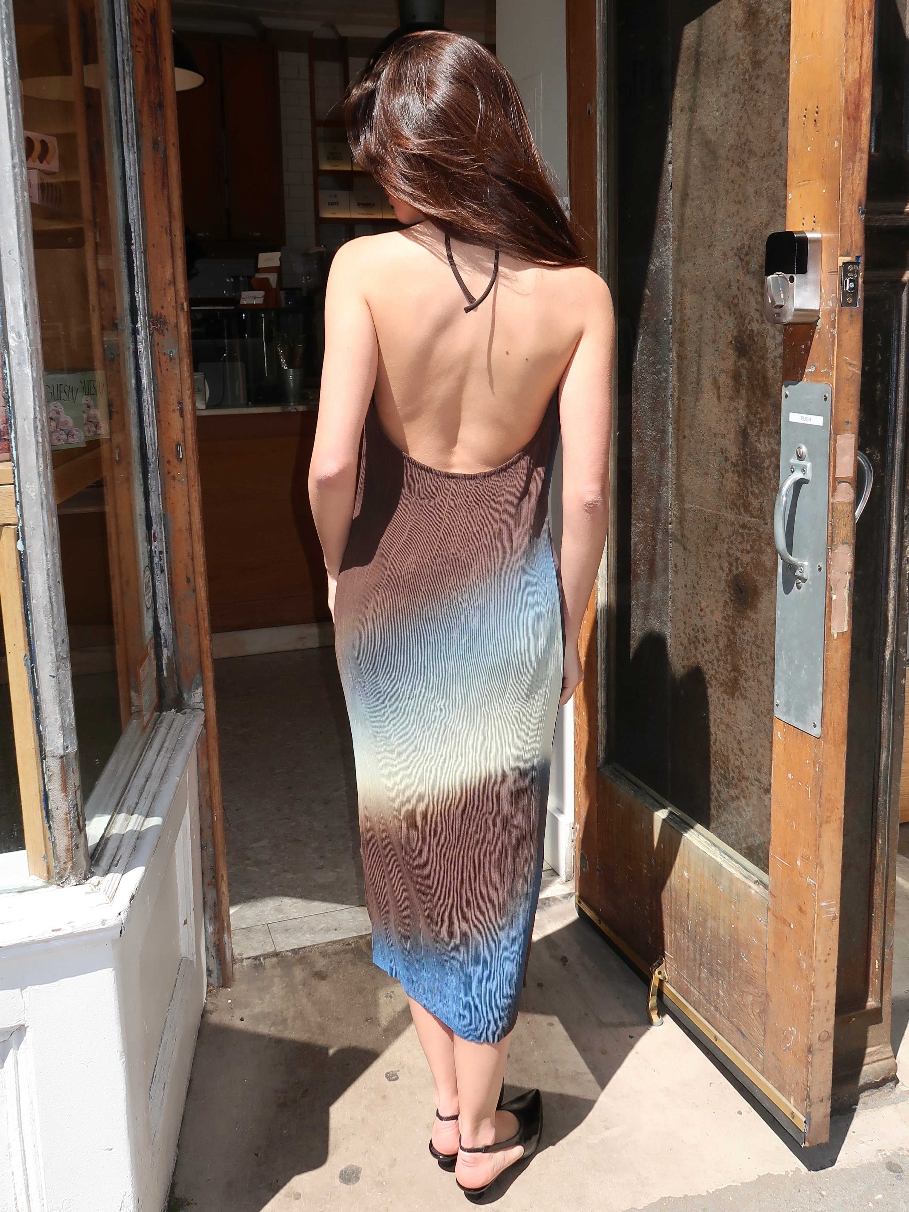 Glass Pleated Miriam Dress in Multicolor