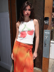 Blurry Cherry Harriet Top in White